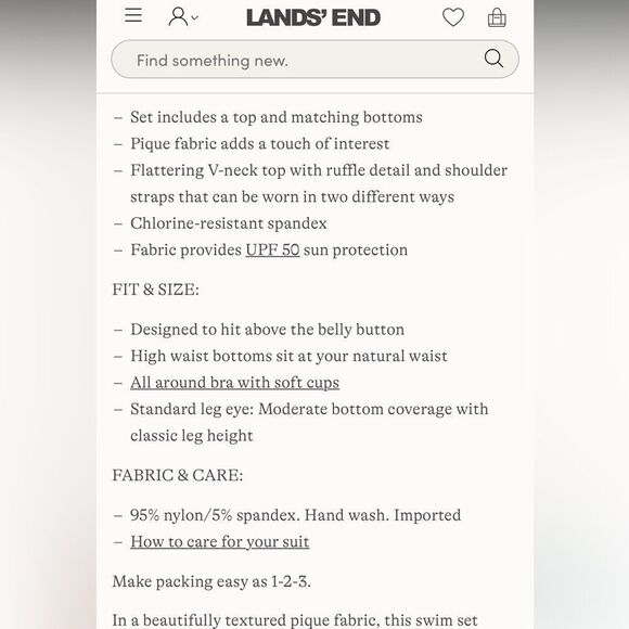 Land's End Two Piece Pique Ruffle Midkini and bottom Meadow Dixie floral Var - Picture 9 of 9